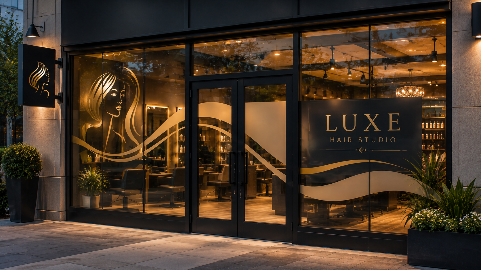 Salon and spa window graphics