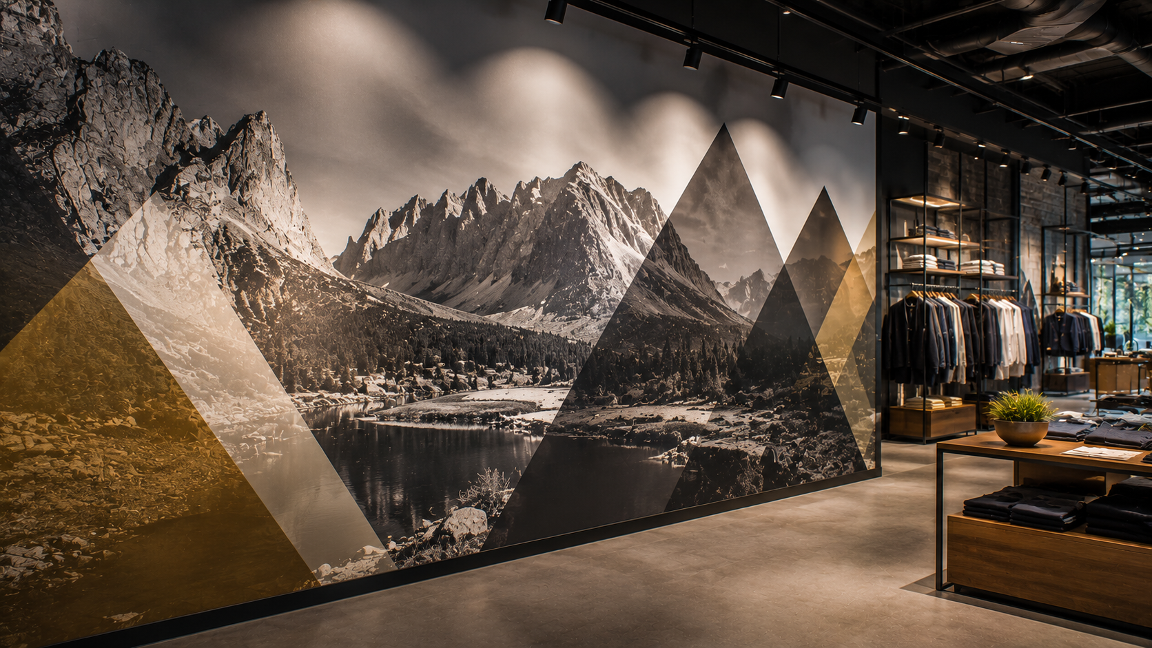 Retail wall mural graphics