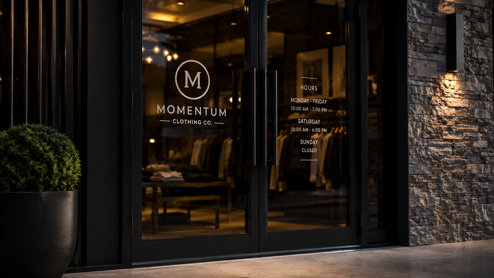 Storefront lettering window graphics